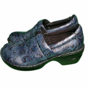 B.O.C. Navy Blue Peggy slip on Tooled Clog